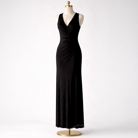 Go Couture Dresses & Skirts - NWT Black Faux Wrap Maxi Dress XL GO COUTURE Draped modal Jersey Maxi